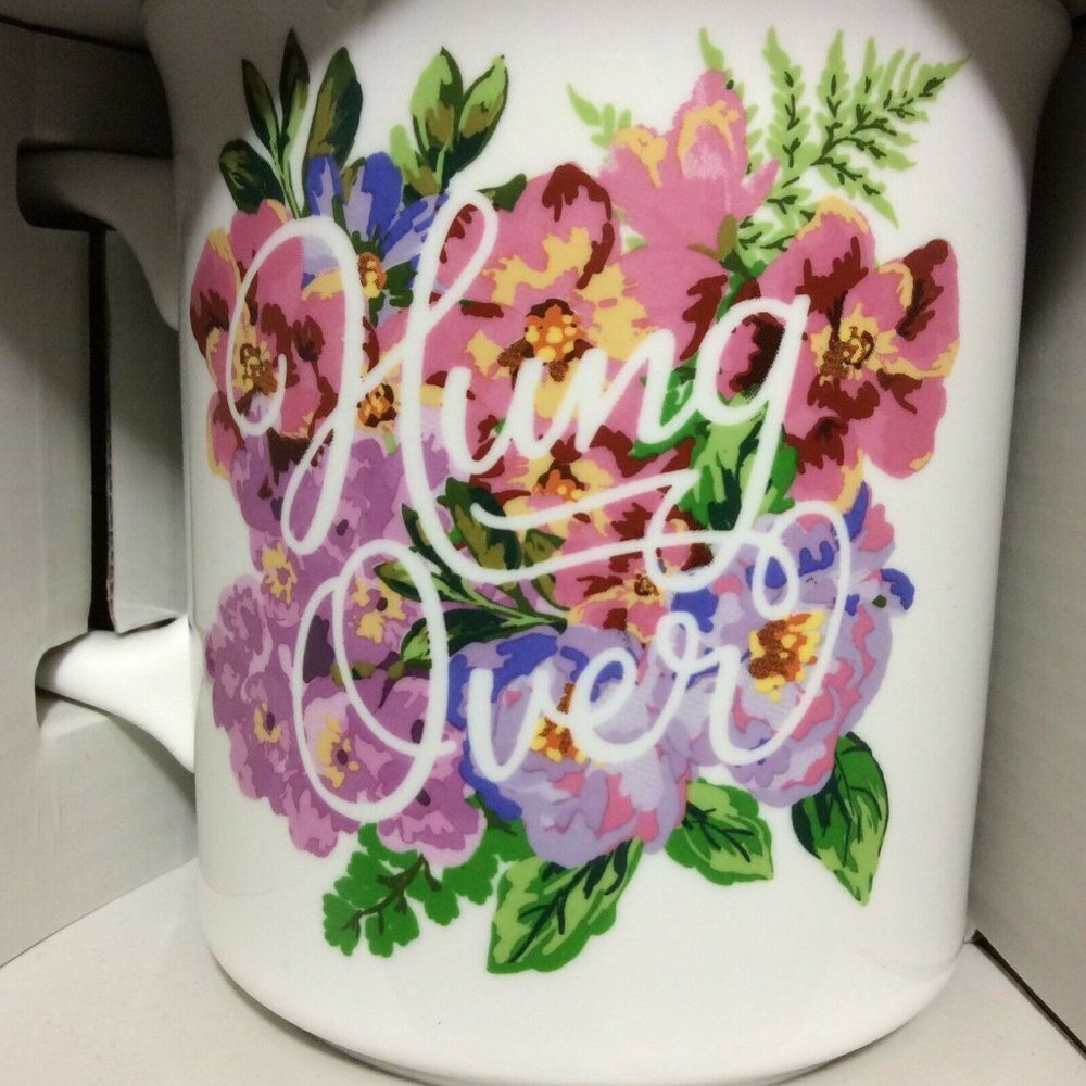 COFFEE Mug Cup Hung Over Floral Design Genuine Fred 16 Oz